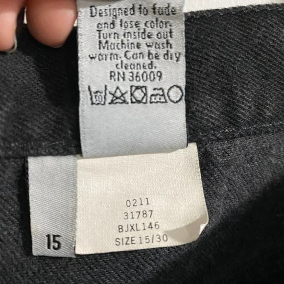 Vintage Calvin Klein High Rise Jeans Black Mexico Women's 15/30 - Picture 4 of 6